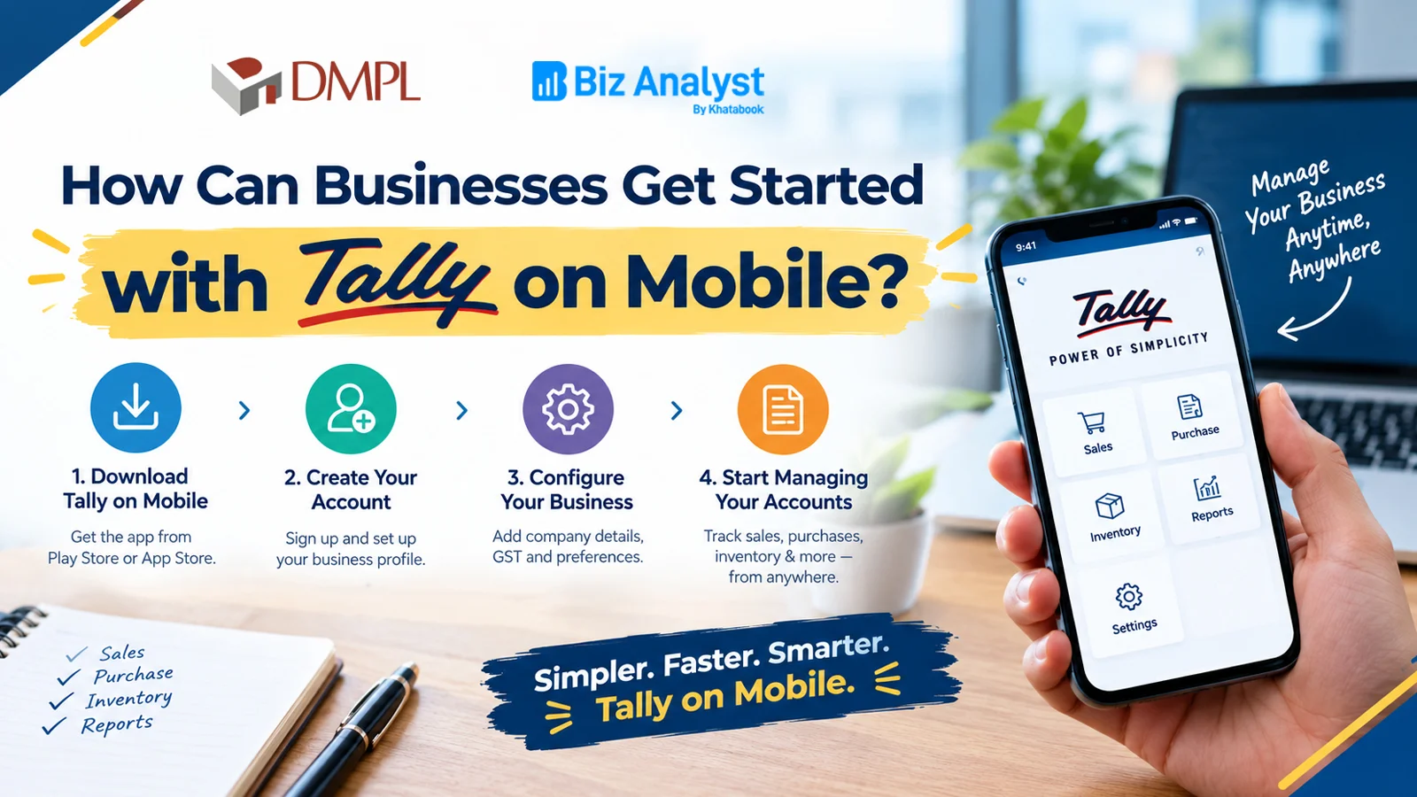 How can businesses get started with Tally on Mobile using Biz Analyst